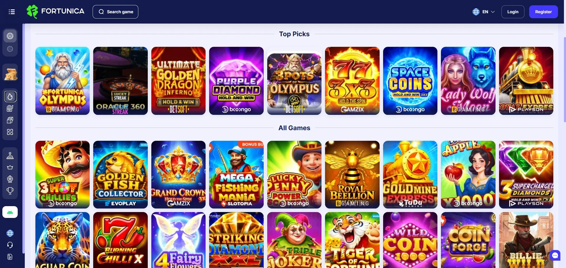 Fortunica Casino Games